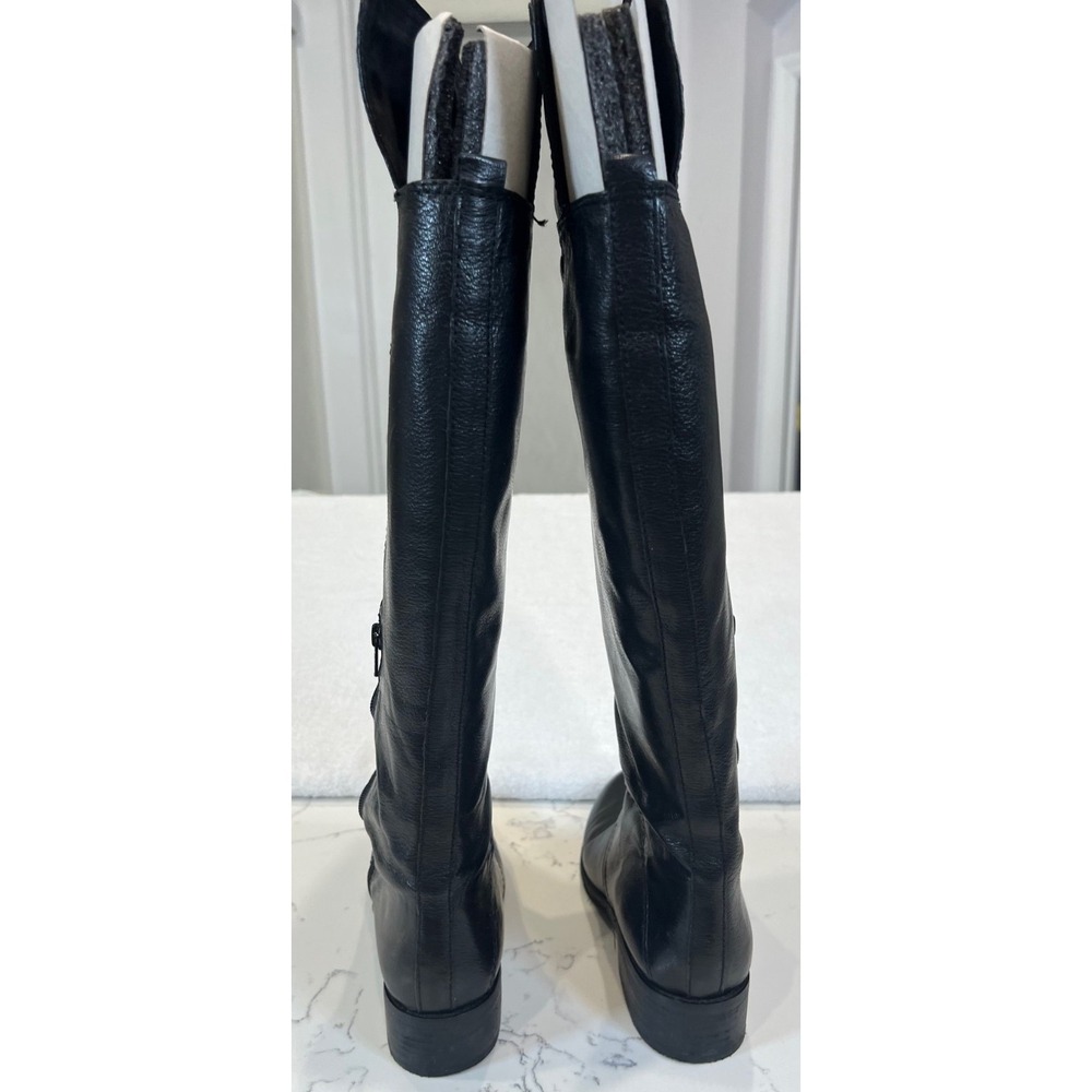 Nine West Noriko Black Knee-High Leather Riding Boots Women 7 M , Gently worn ! - Picture 5 of 16